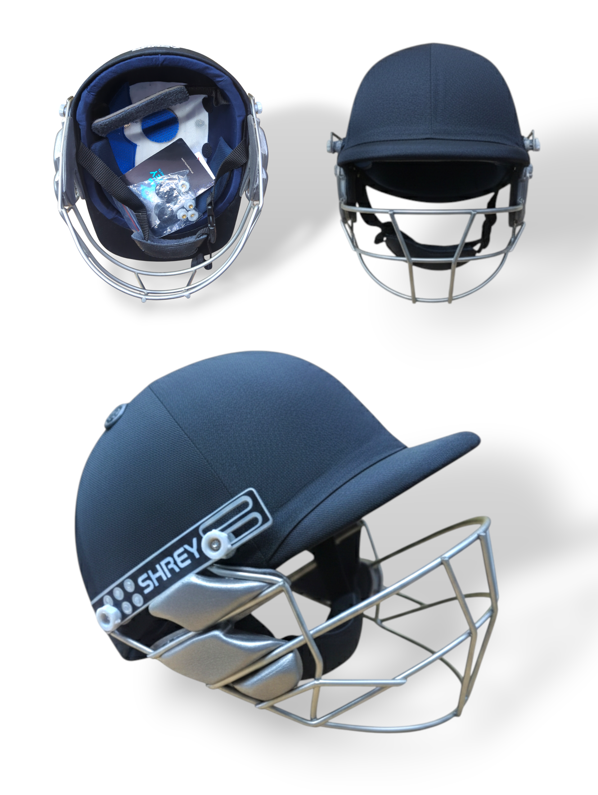 SHREY Pro Guard Stainless Steel Helmet Navy / XL (62-65 cms)