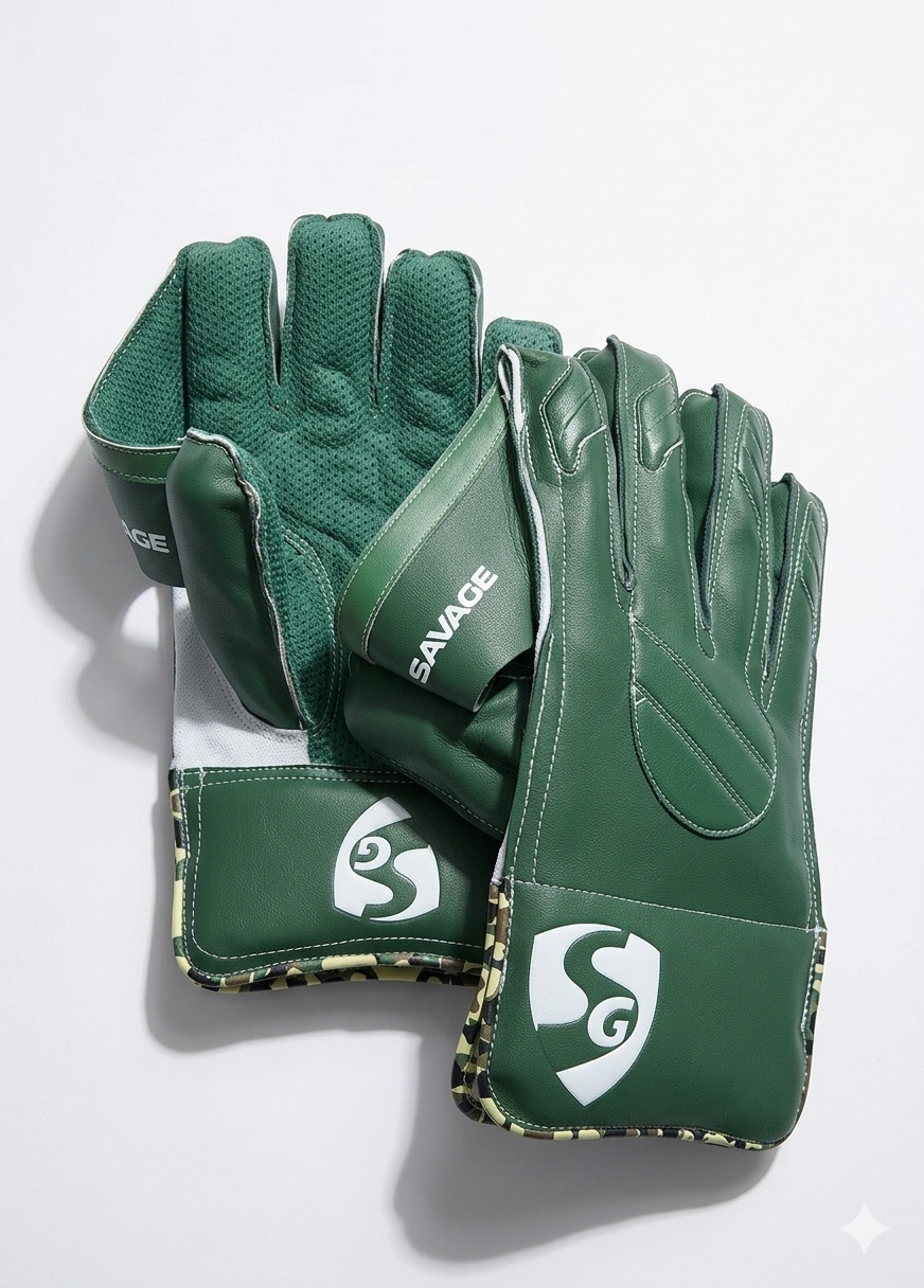 サルセーション salsation グローブ Dusky Green 【新品】 SG Savage Wicket Keeping Gloves - 2026 – CricketZoneUSA