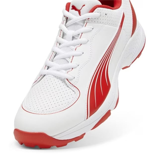 PUMA 24 FH Rubber Cricket Shoes - Puma White-Puma Red