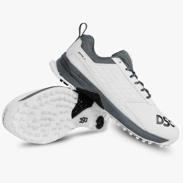 DSC Jaffa 22 Cricket Shoes - White/Gray (2026) – CricketZoneUSA