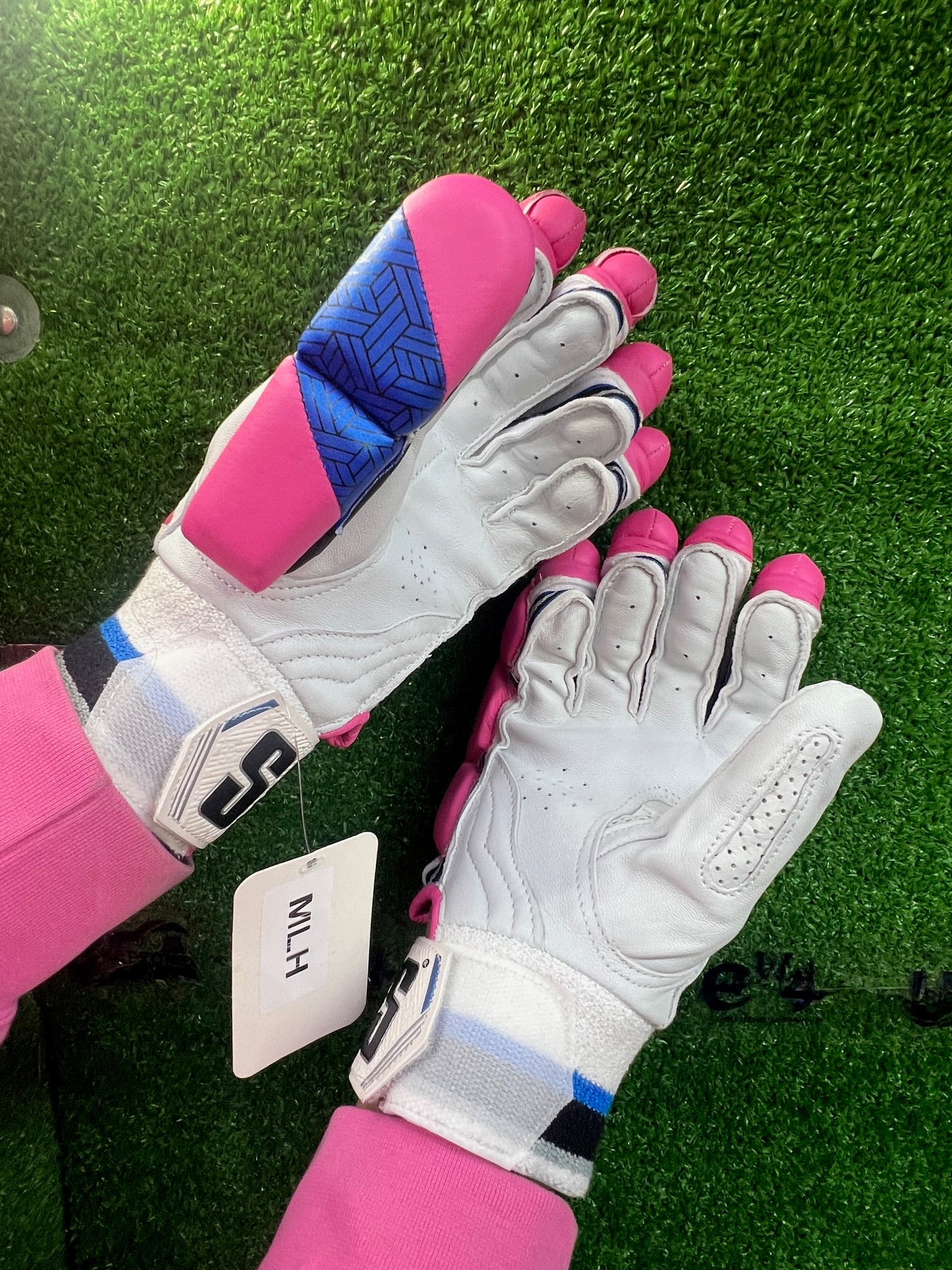 SS Super Test IPL Pink Colored Batting Gloves - 2024
