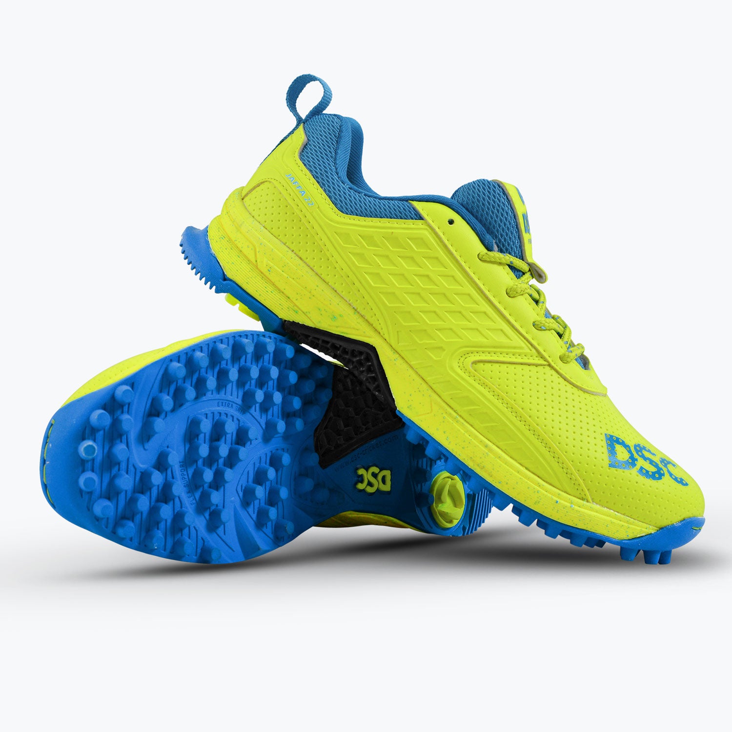 2025 DSC Jaffa 22 Cricket Shoes - Lime/Royal Blue – CricketZoneUSA