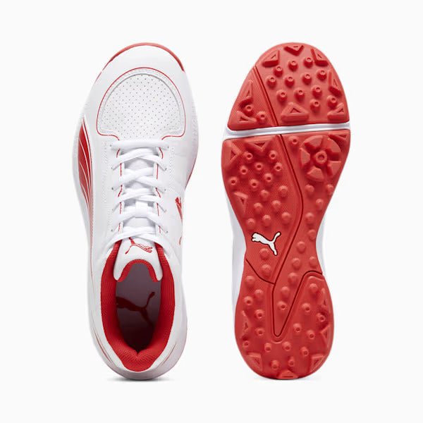 PUMA 24 FH Rubber Cricket Shoes - Puma White-Puma Red
