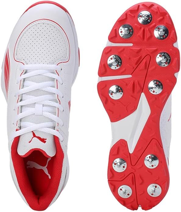 PUMA Spike 24.1 Cricket Shoes - Puma White-Puma Red