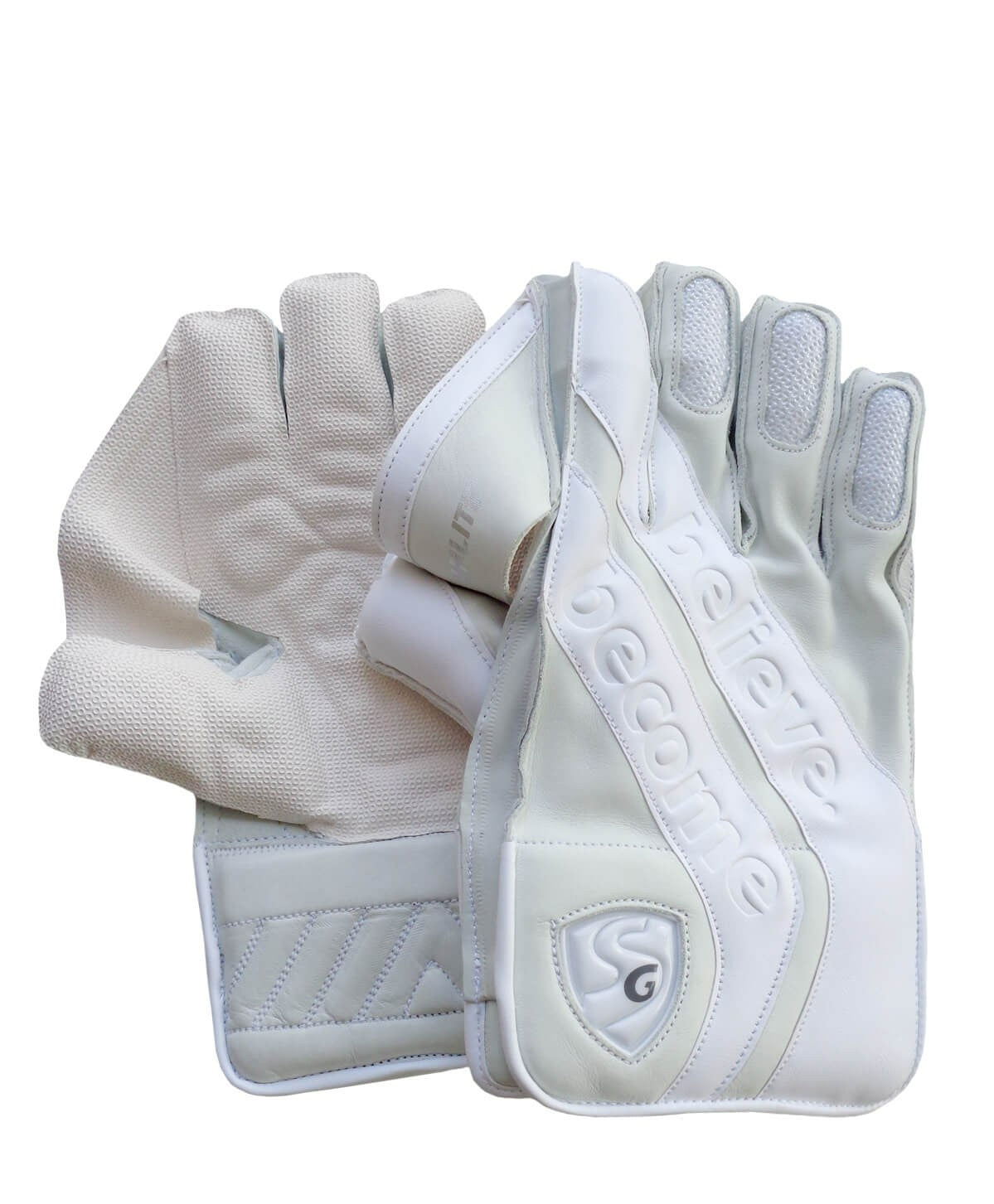SG HILITE FULL WHITE WICKET KEEPING GLOVES