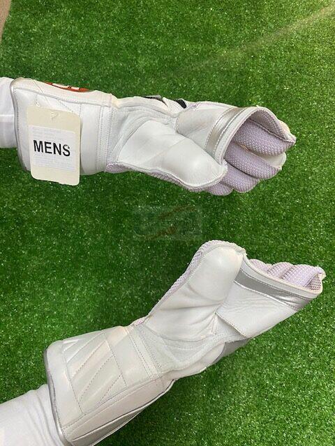 SS Ramdin Test Full White Wicket Keeping Gloves - 2024