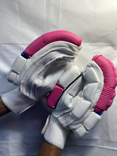 SS Shimron Hetmyer Players White and Pink Batting Gloves