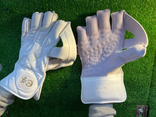 E4 LIMITED EDITION WICKET KEEPING GLOVES - FULL WHITE