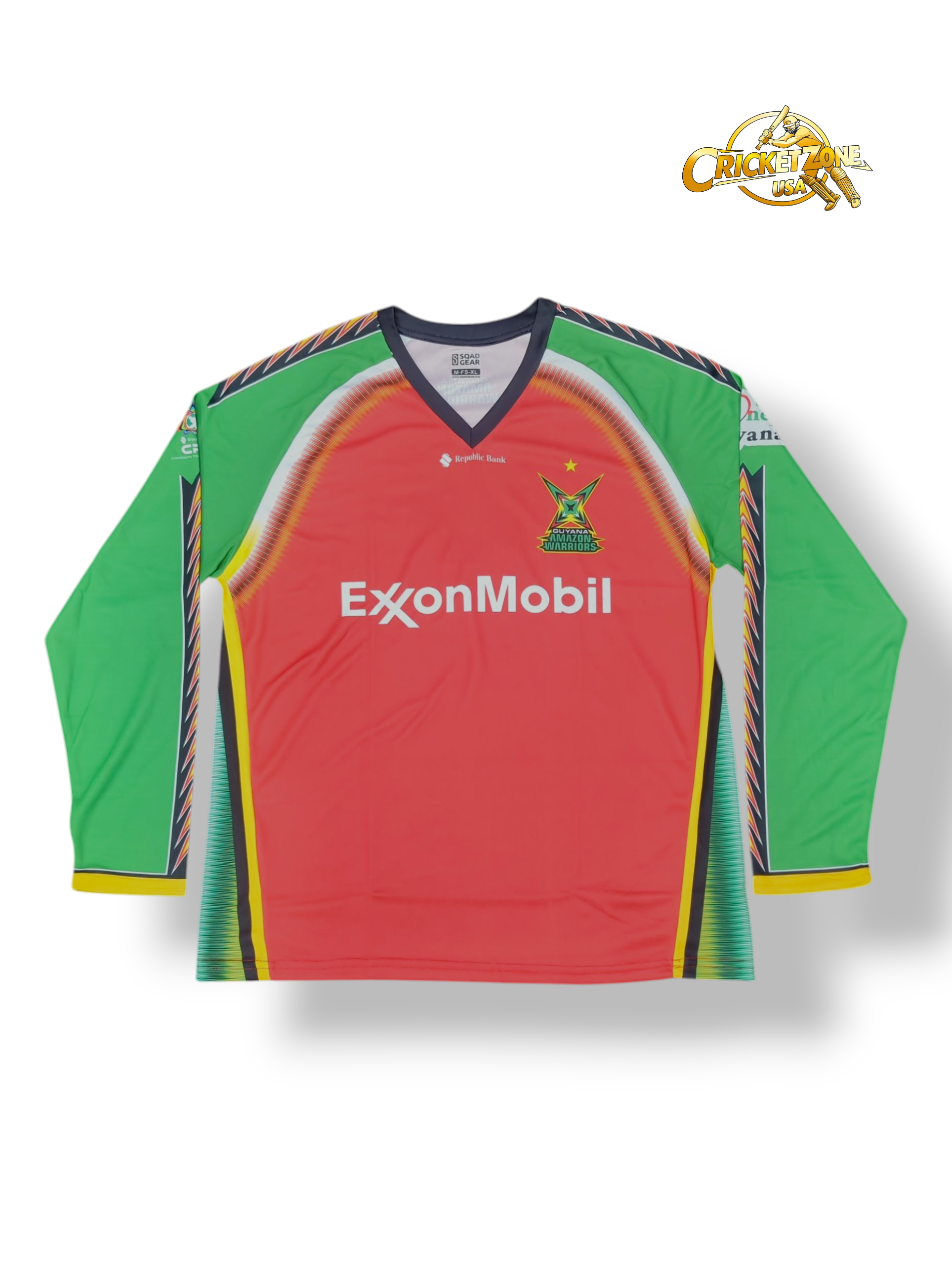 Official 2025 Guyana Amazon Warriors CPL Mens Jersey - Long Sleeve