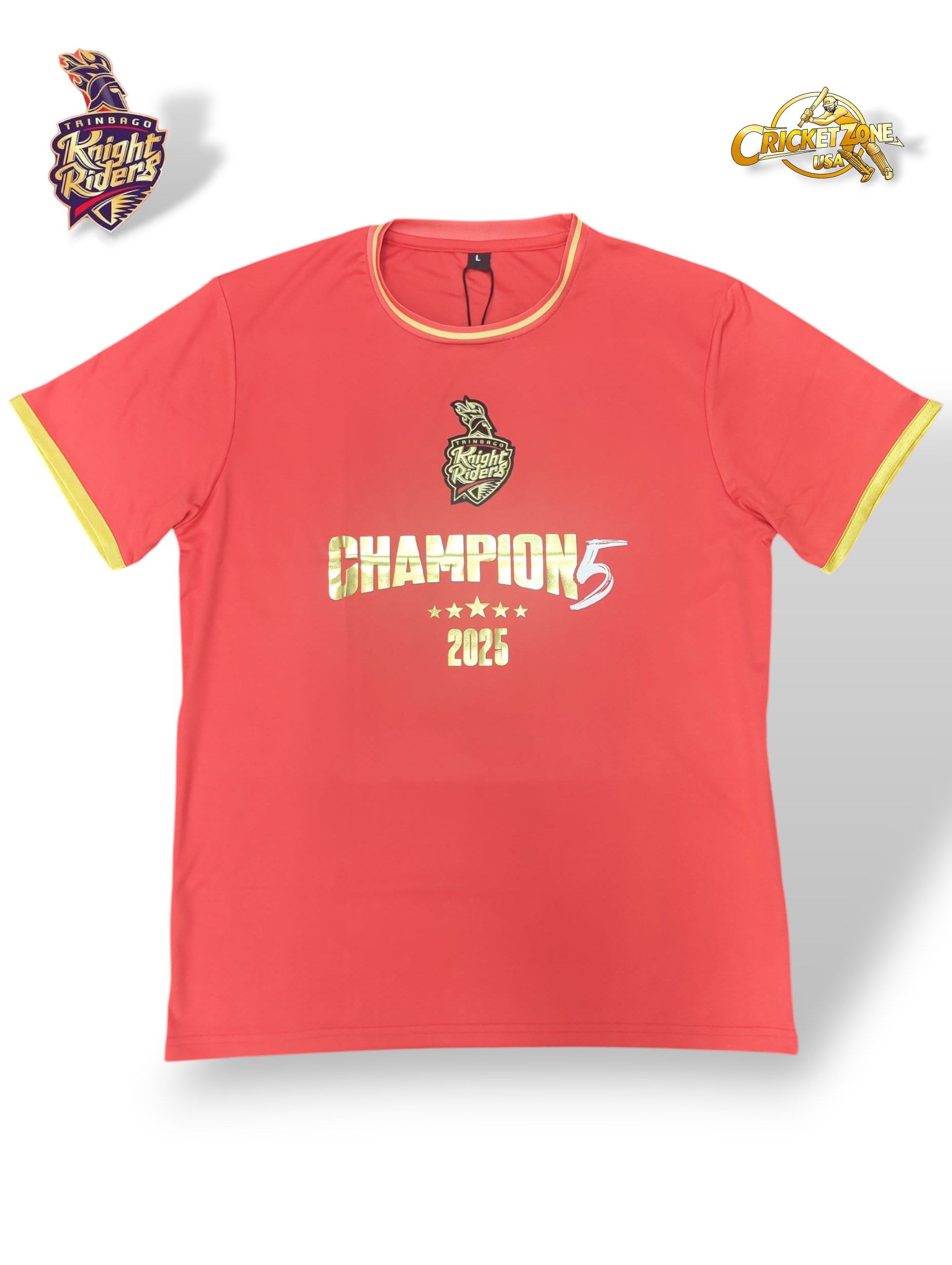 Official Trinbago Knight Riders Champion5 T-Shirt By TKR - 2025