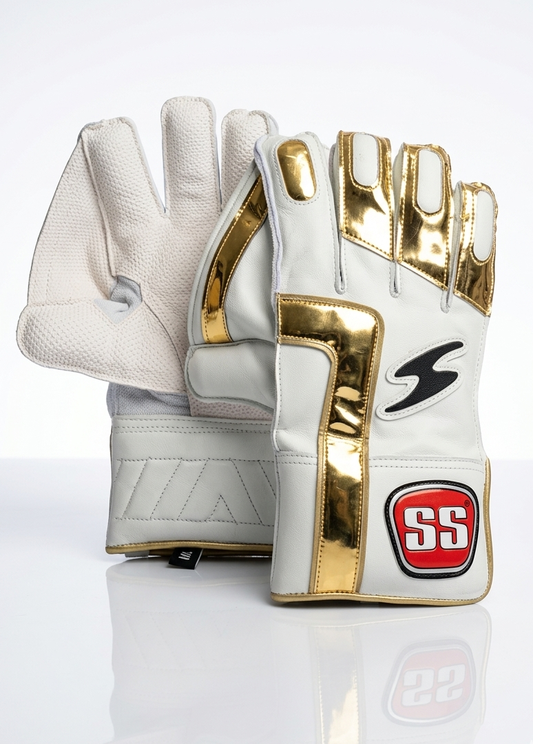 SS Nicholas Pooran Players White and Gold Wicket Keeping Gloves - 2026