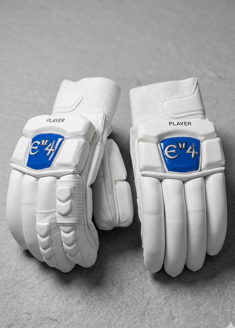 E4 Players Full White Batting Gloves - 2026