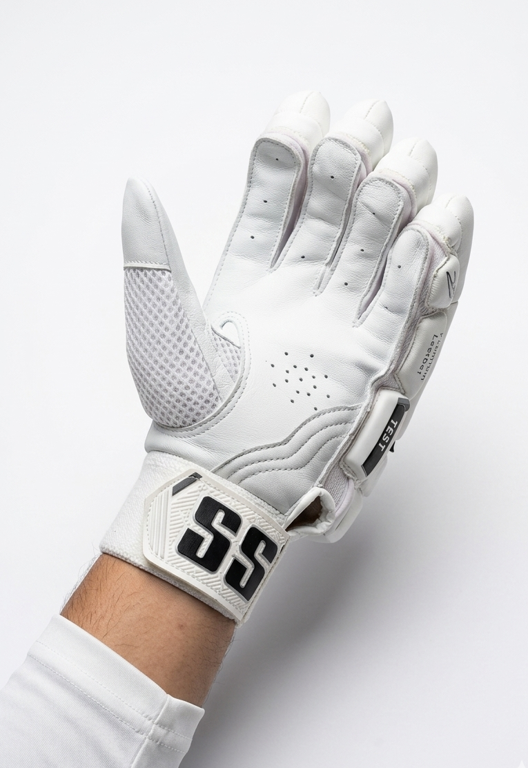 SS Test Full White Batting Gloves - 2026