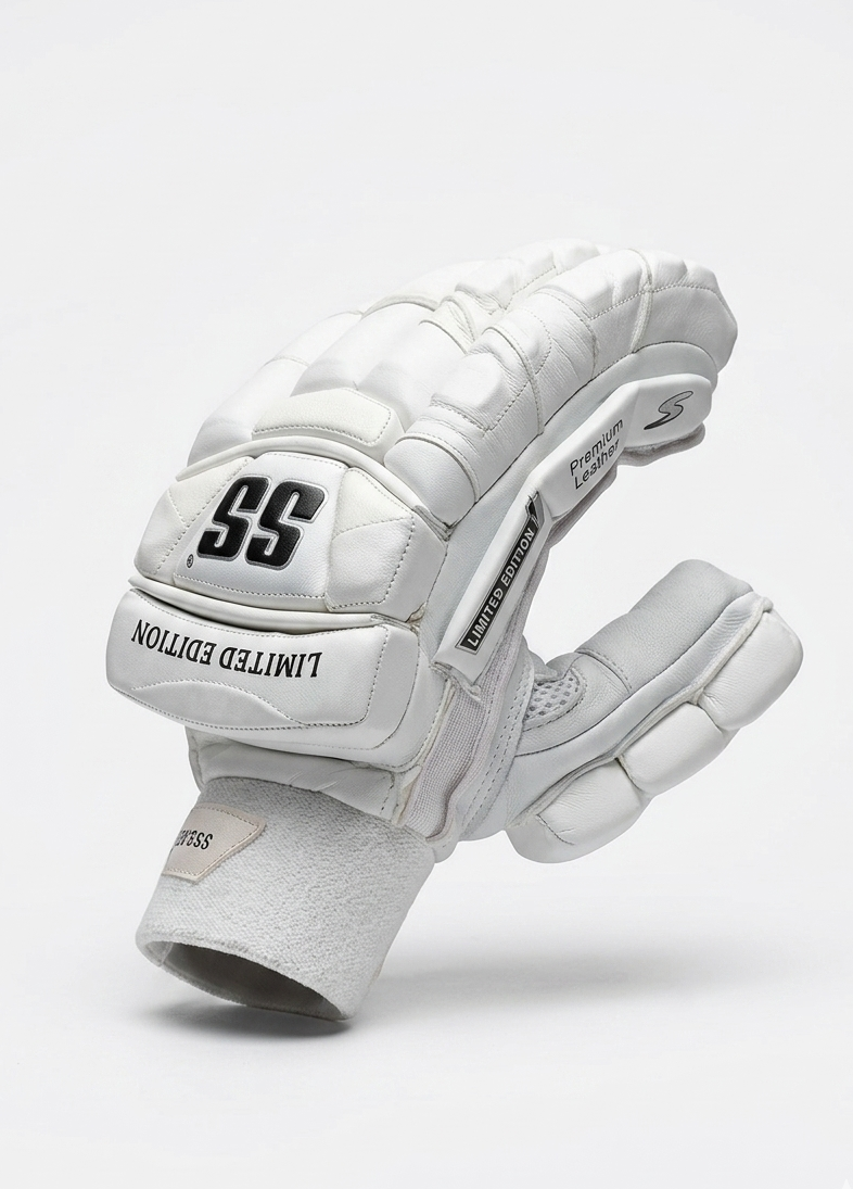 SS Limited Edition Full White Batting Gloves - 2026