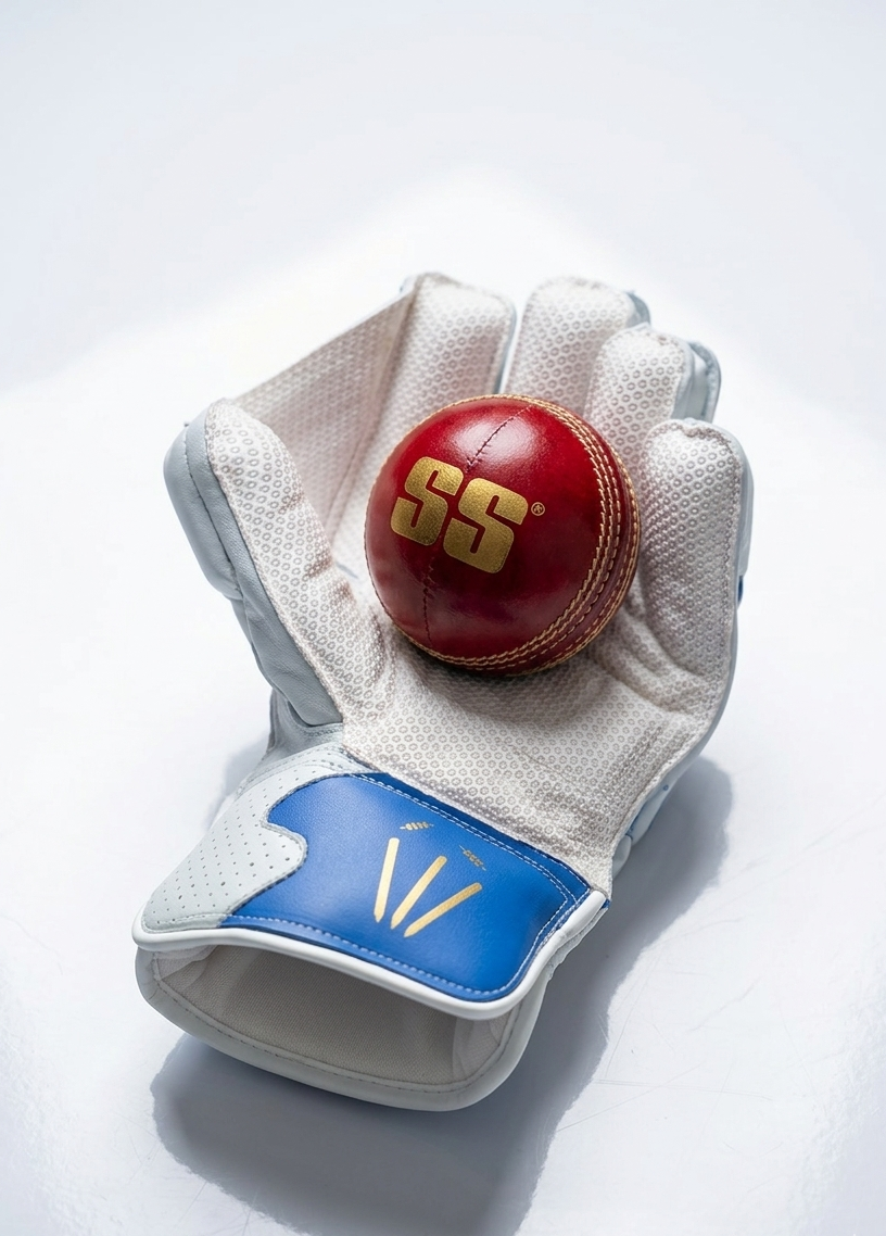SS IPL Wicket Keeping Gloves White/Royal - 2026