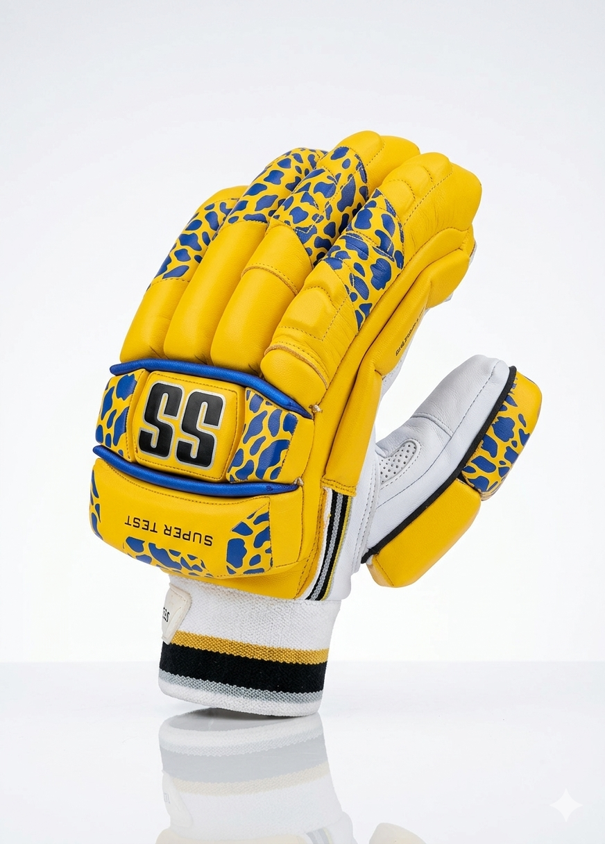 SS Super Test CSK IPL Cricket Batting Gloves - 2026