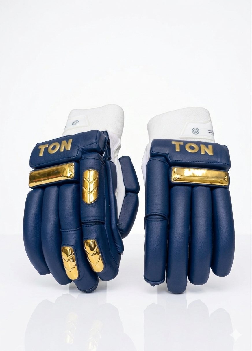 SS TON IPL Cricket Batting Gloves Navy/Gold - 2026