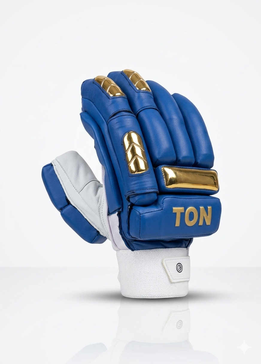 SS TON IPL Cricket Batting Gloves Royal/Gold - 2026