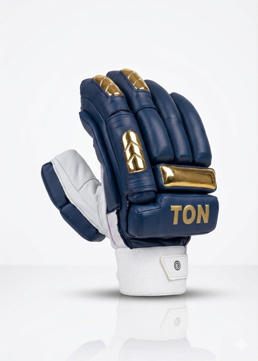 SS TON IPL Cricket Batting Gloves Navy/Gold - 2026