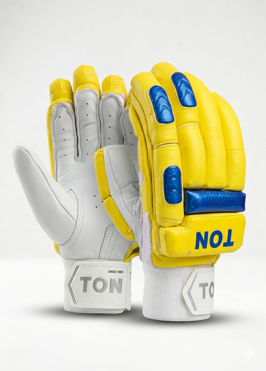 SS TON IPL CSK Cricket Batting Gloves Yellow - 2026