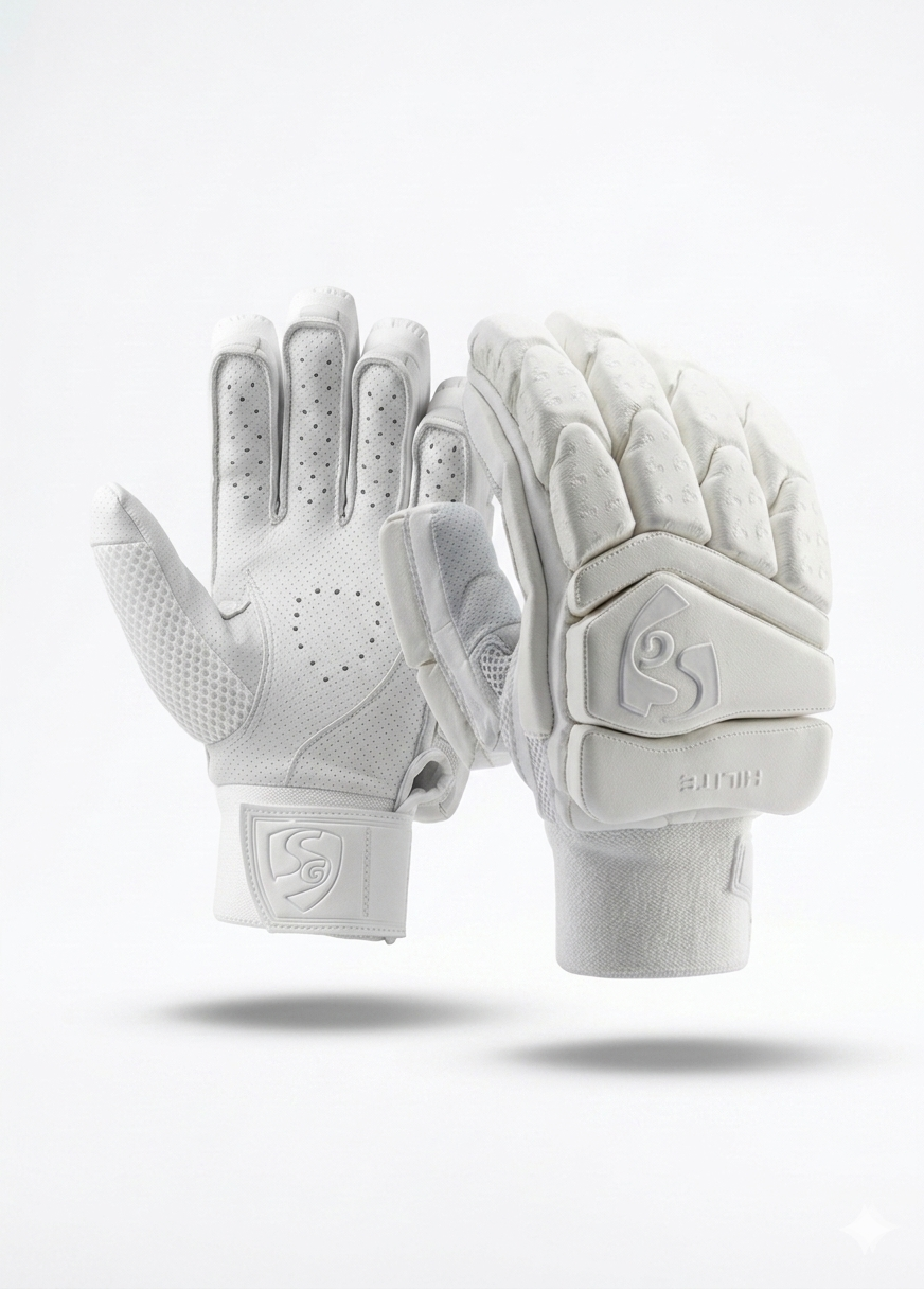 SG Hilite White Men's Batting Gloves - 2026