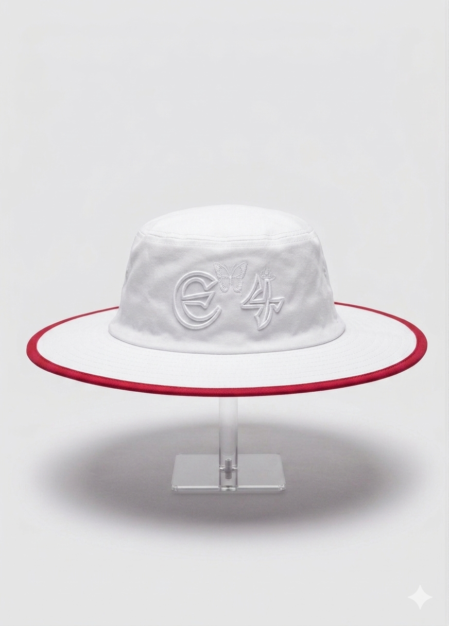 E4 White & Red Sun Hat - 2026