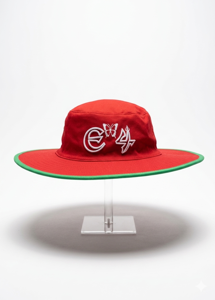 E4 Red & Green Sun Hat - 2026