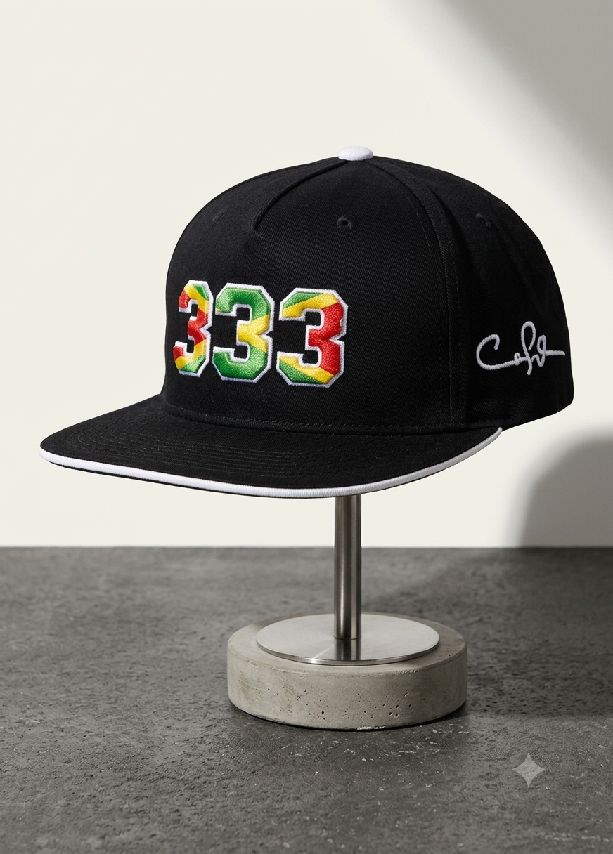 CHRIS GAYLE UNIVERSE BOSS 333 HAT - BLACK AND MULTICOLOR