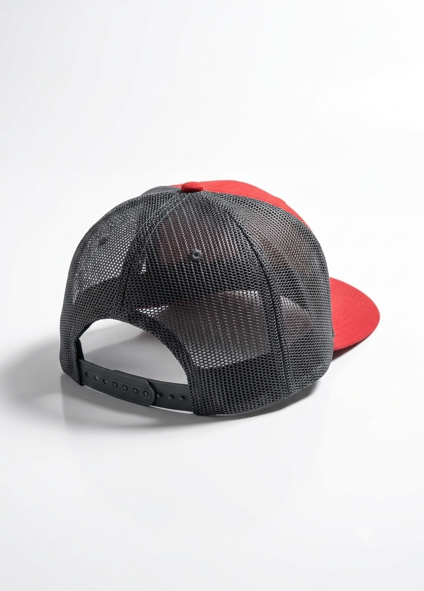 E4 Trucker Hat - Red & Gold (2026)