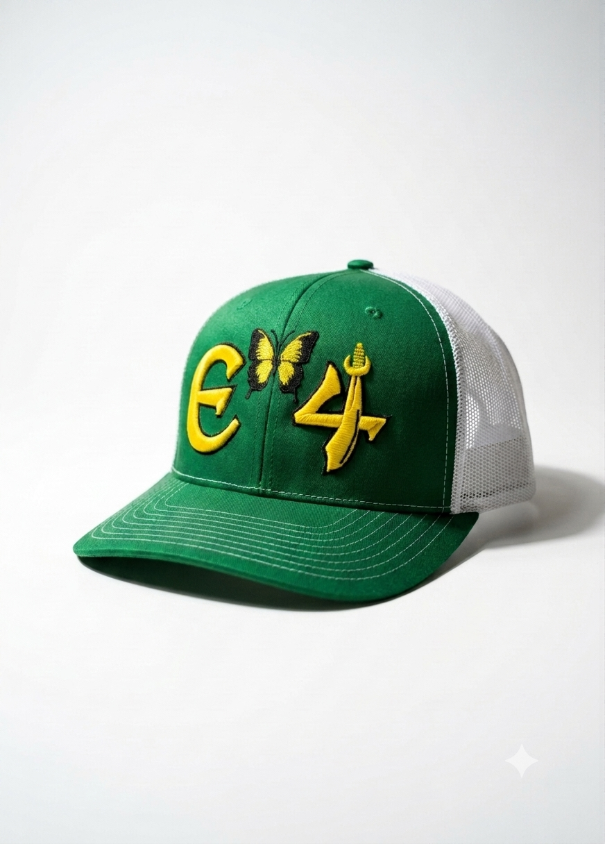 E4 Trucker Hat - Green & Yellow (2026)