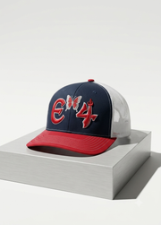 E4 Trucker Hat - Navy Blue & Red (2026)