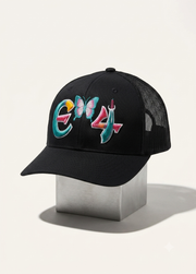 E4 Trucker Hat - Black & Teal/Pink (2026)