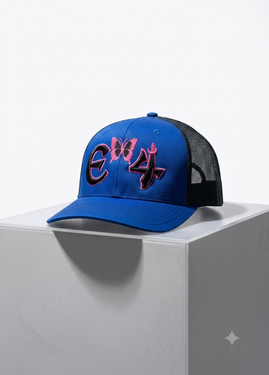 E4 Trucker Hat - Royal Blue & Black/Pink (2026)