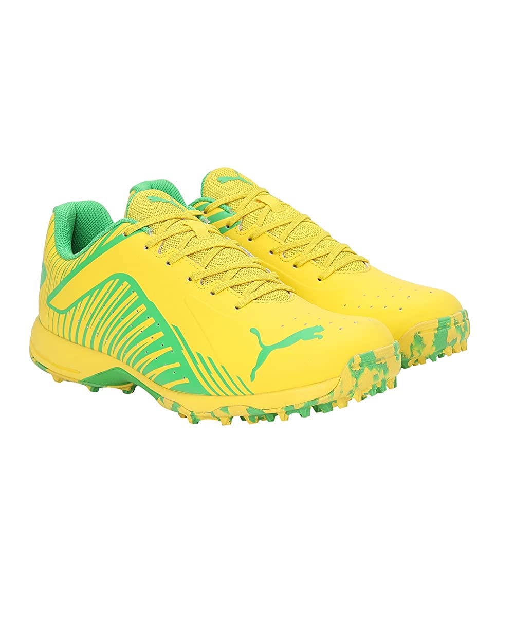 PUMA 22 FH RUBBER CRICKET SHOES -  Vibrant Yellow Puma Green