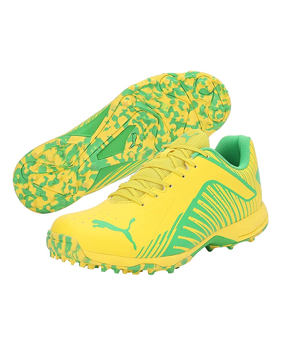 PUMA 22 FH RUBBER CRICKET SHOES -  Vibrant Yellow Puma Green