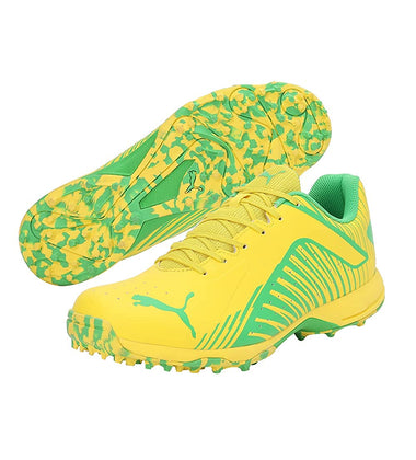 PUMA 22 FH RUBBER CRICKET SHOES -  Vibrant Yellow Puma Green