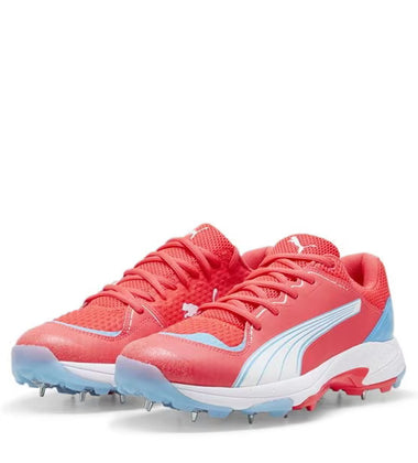 PUMA Spike 24.1 Cricket Shoes - Fire Orchid-Puma White-Luminous Blue