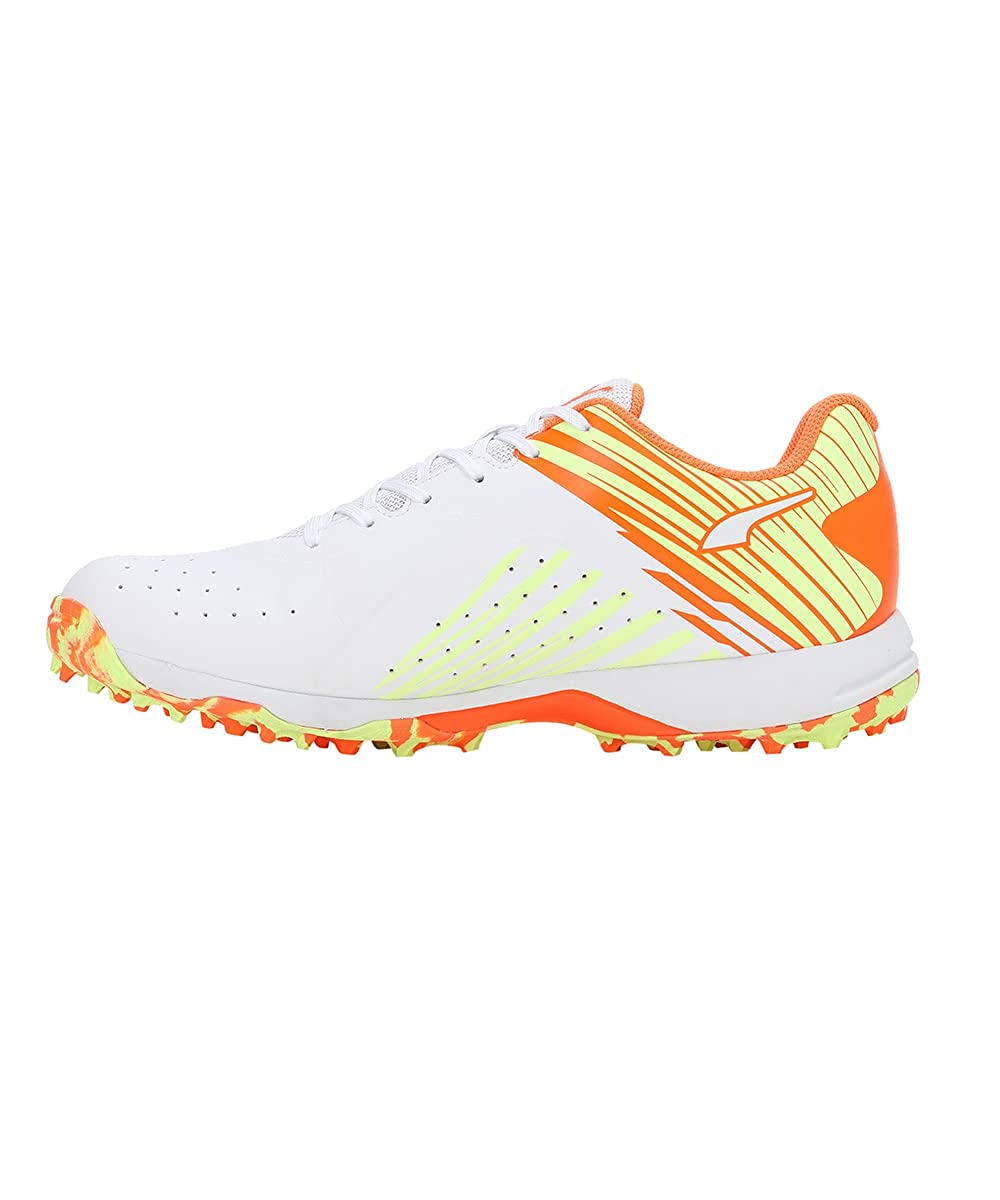 PUMA 22 FH RUBBER CRICKET SHOES -  White-Ultra Orange Fast Yellow