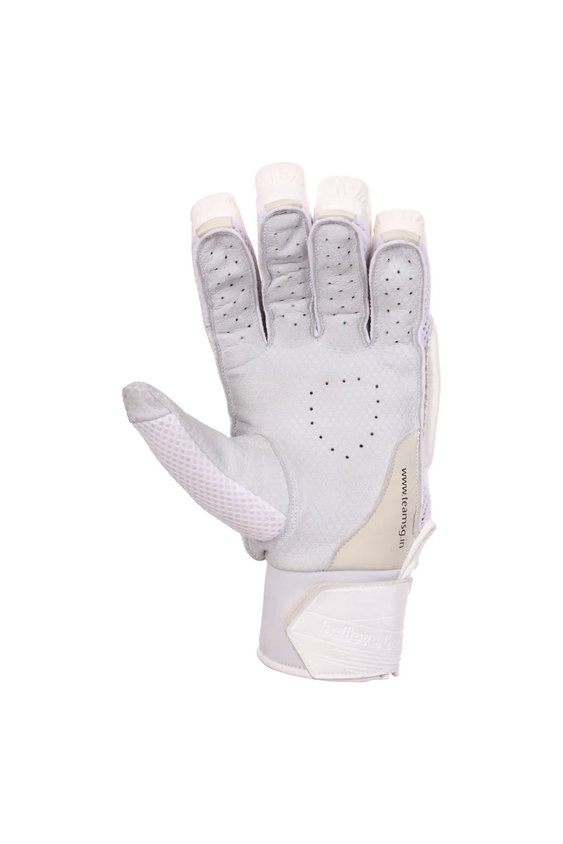 SG HILITE FULL WHITE BATTING GLOVES - 2025