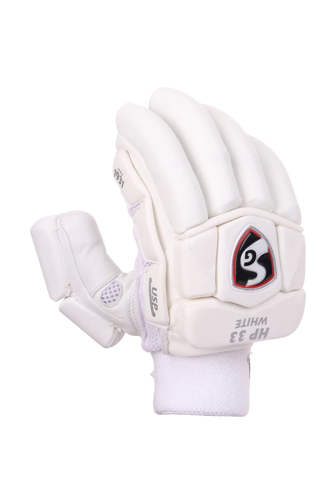 SG HP 33 White Mens Batting Gloves - 2025
