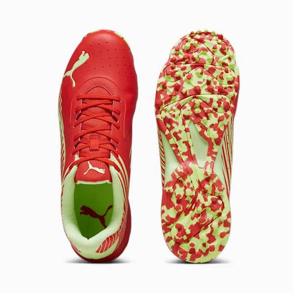 PUMA 22 FH  RUBBER CRICKET SHOES -  Red-Speed Green
