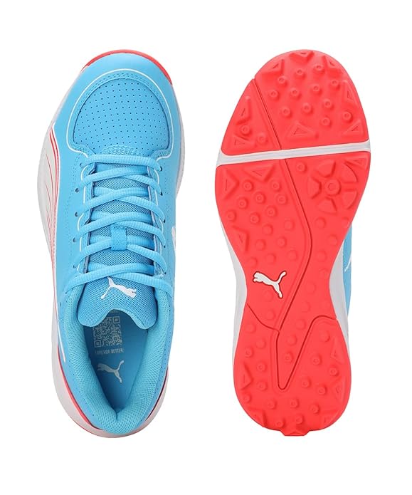 PUMA 24 FH Rubber Cricket Shoes - Luminous Blue-Fire Orchid-Puma White