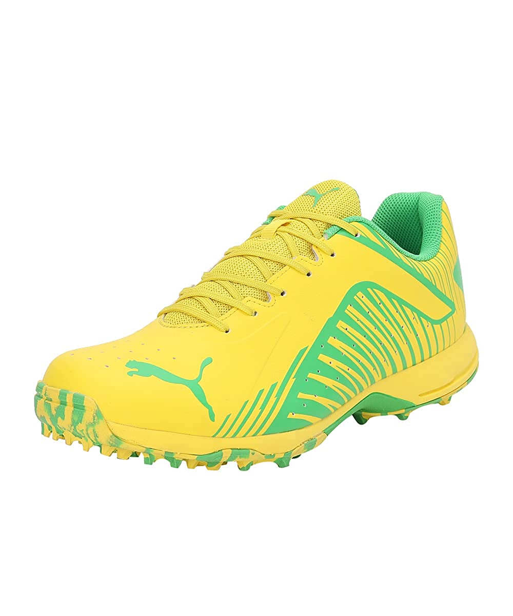 PUMA 22 FH RUBBER CRICKET SHOES -  Vibrant Yellow Puma Green