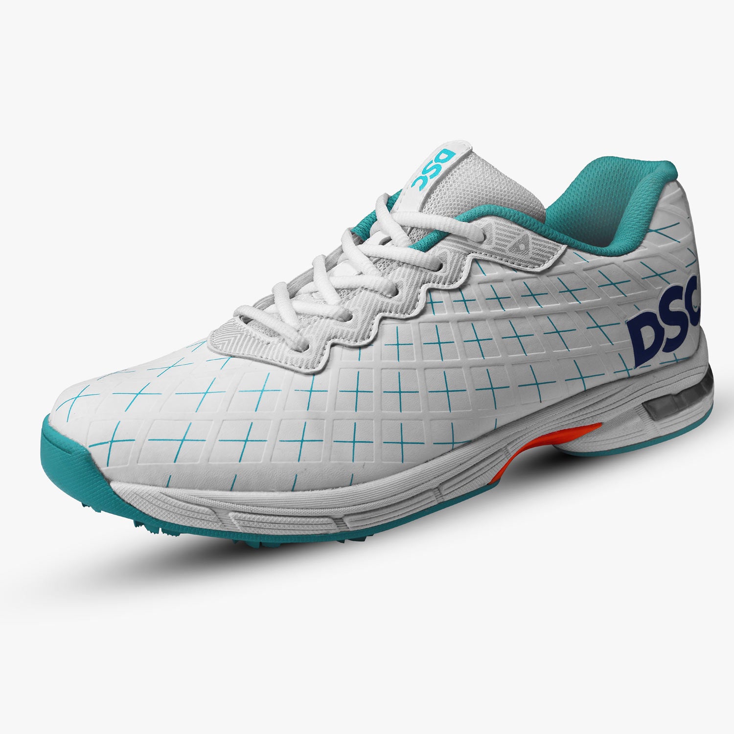 DSC Biffer 22 Cricket Shoes - Teal/Orange