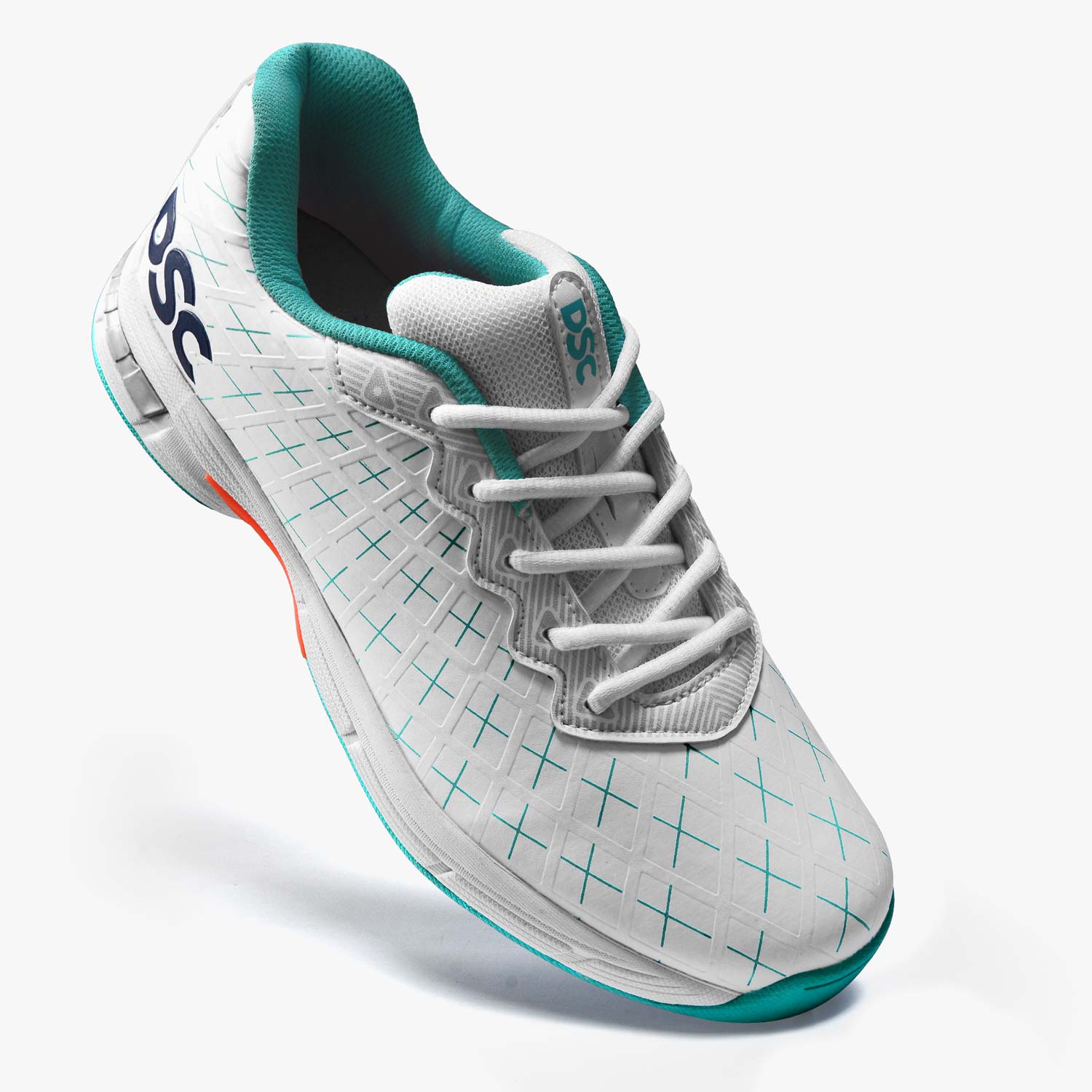 DSC Biffer 22 Cricket Shoes - Teal/Orange
