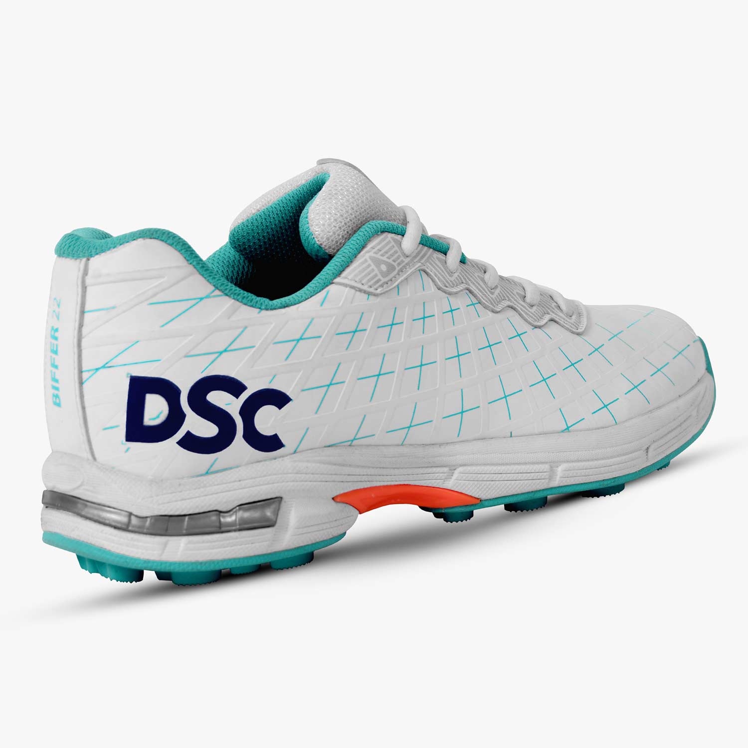 DSC Biffer 22 Cricket Shoes - Teal/Orange