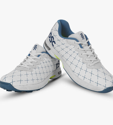 2024 DSC Biffer 22 Cricket Shoes - White/Gray/Lime