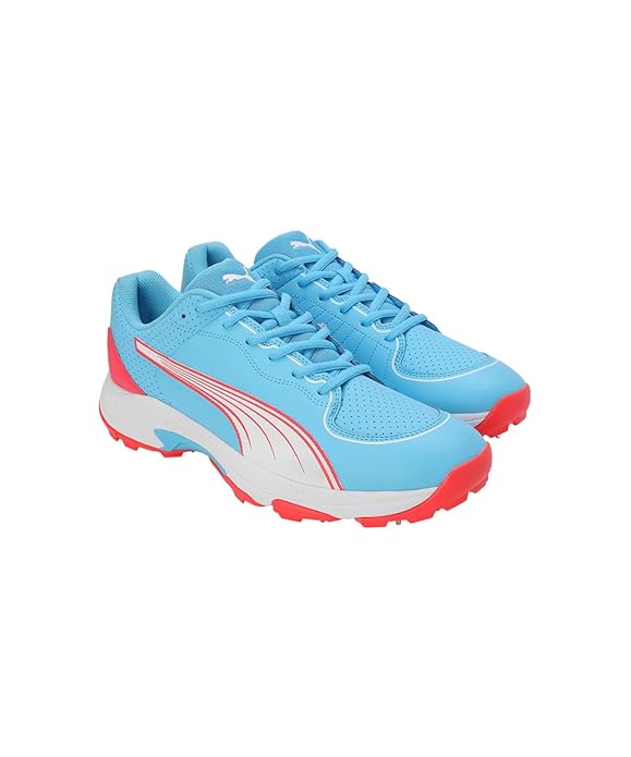 PUMA Spike 24.1 Cricket Shoes - Luminous Blue Puma White Fire Orchid