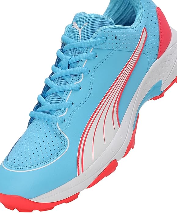 PUMA Spike 24.1 Cricket Shoes - Luminous Blue Puma White Fire Orchid