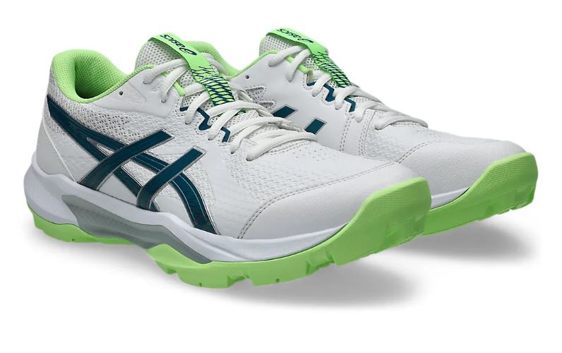Asics Gel-Peake 3 Rubber Cricket Shoes - White/Dark Teal (2026)